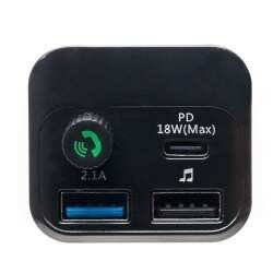 FM трансмиттер M24 PD 2xUSB/PD18W (212243) черный