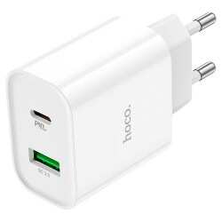Сетевое З/У 1xType-C+1xUSB Hoco C80A Plus PD20W/QC3.0 белый